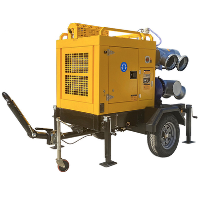 Купить Trailer Mounted Water Pump Set Solid Handing 76mm Single Stage Pump Diesel Engine Self Priming Pump online manufacture