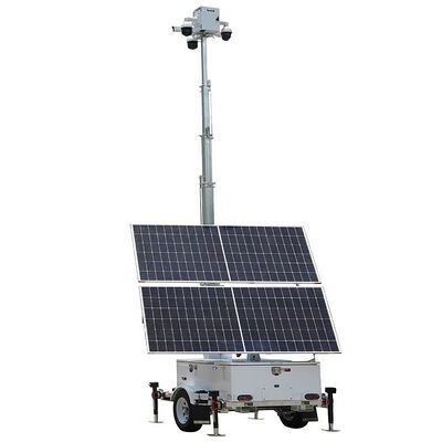 Купить Solar Surveillance Tower Remote Monitoring And Security Construction Sites Trailer Mounted Lighting Tower online manufacture